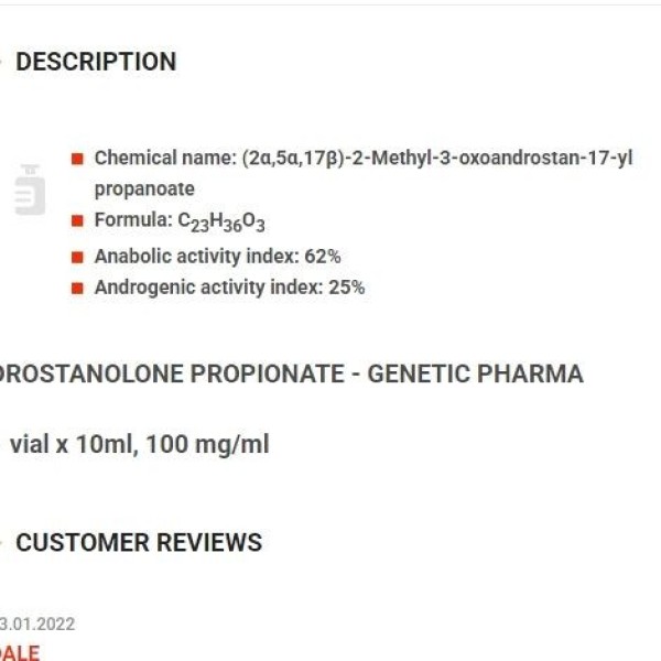 Drostanolone Propionate Genetic Labs